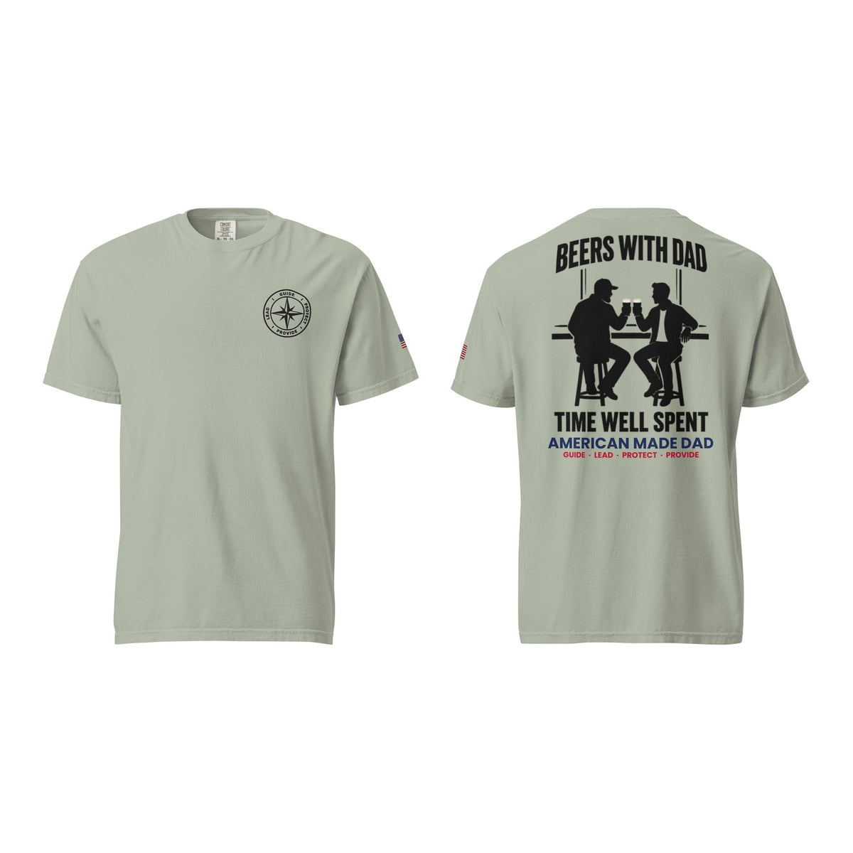 Beers With Dad t-shirt, Bay, front and back