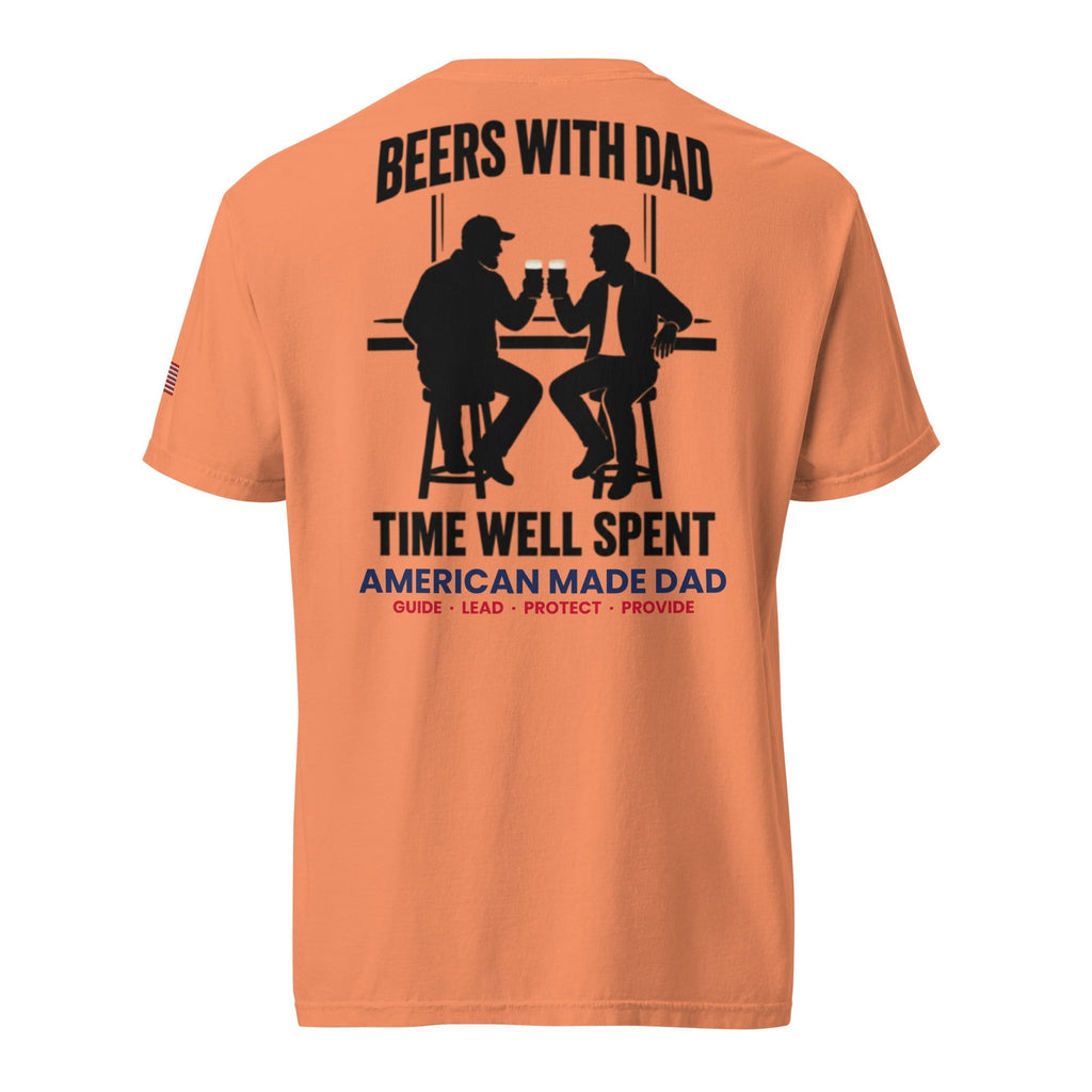 Beers With Dad t-shirt back design, Terracotta