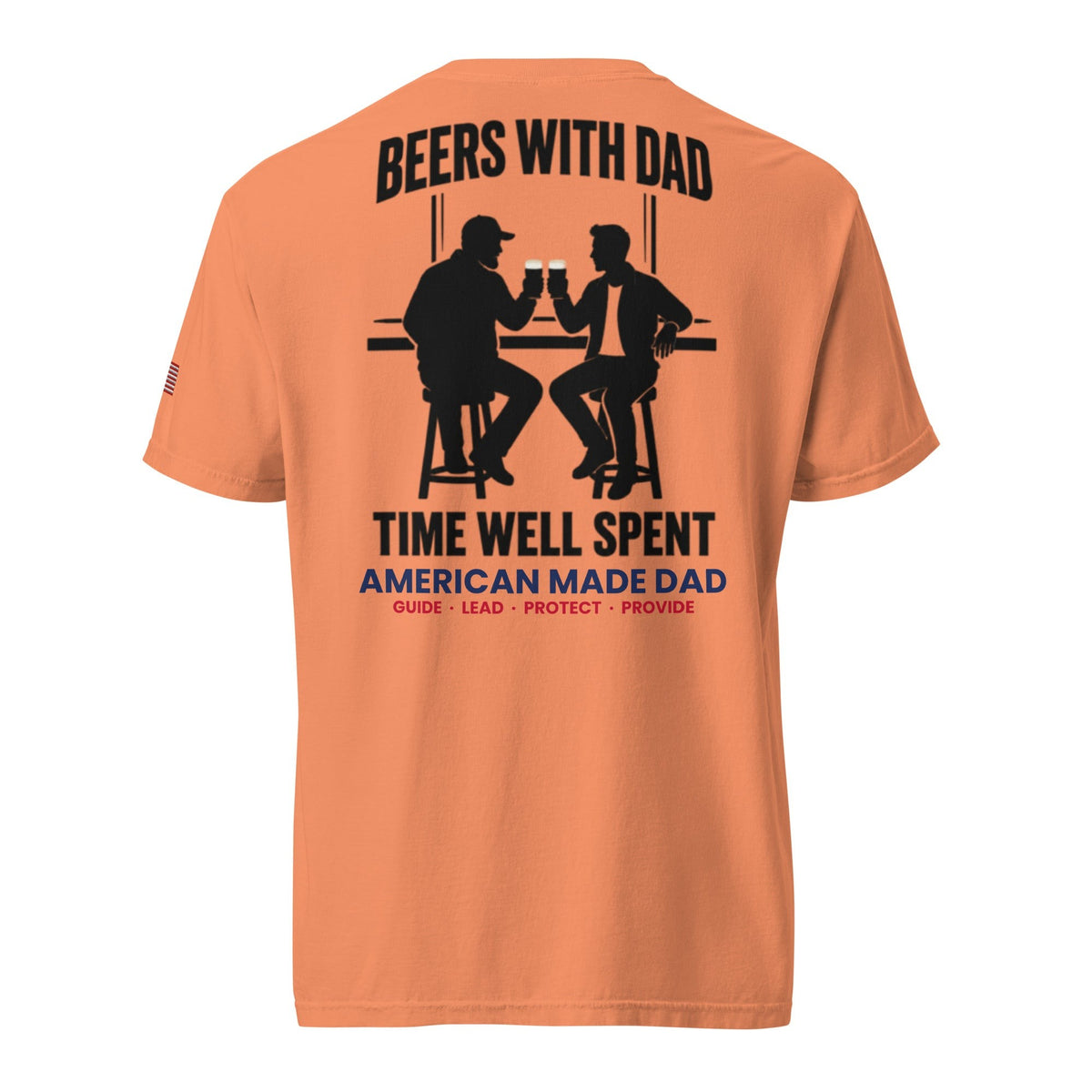 Beers With Dad t-shirt back design, Terracotta