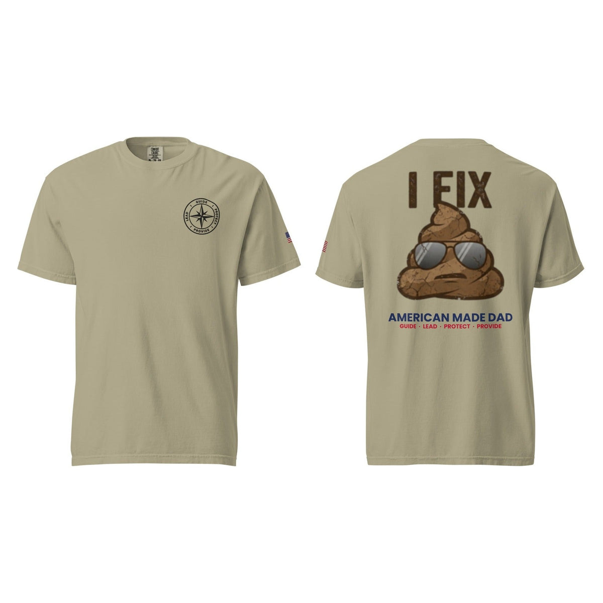 I Fix S#!t t-shirt, Khaki, front and back
