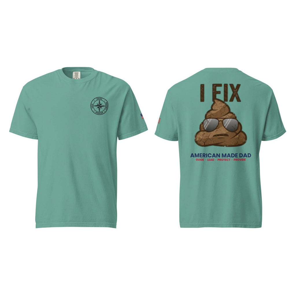 I Fix S#!t t-shirt, Seafoam, front and back