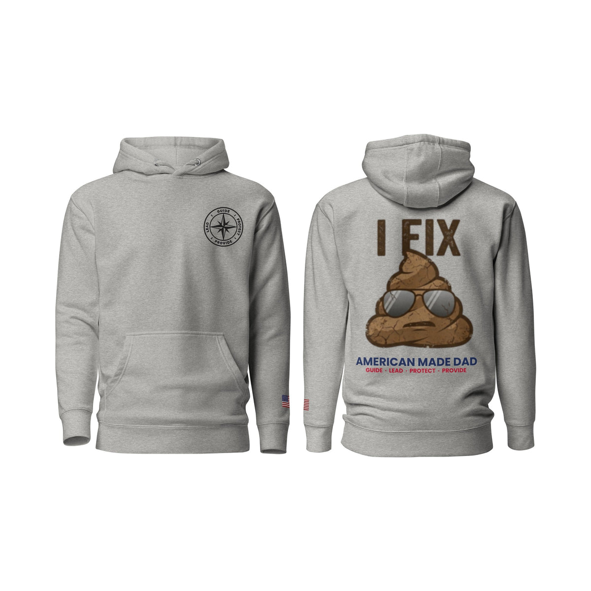 I Fix S#!t hoodie, Carbon Grey, front and back
