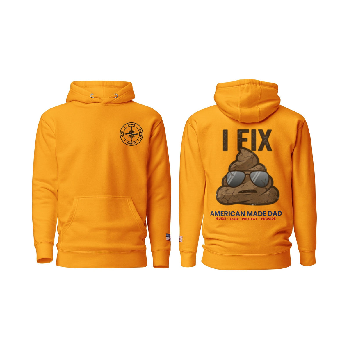 I Fix S#!t hoodie, Team Gold, front and back