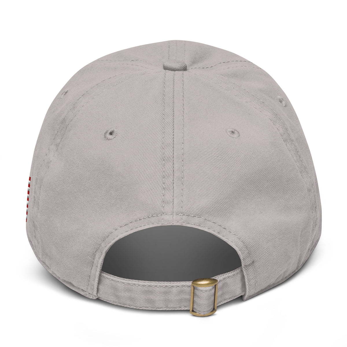 Back of a gray garment washed cap