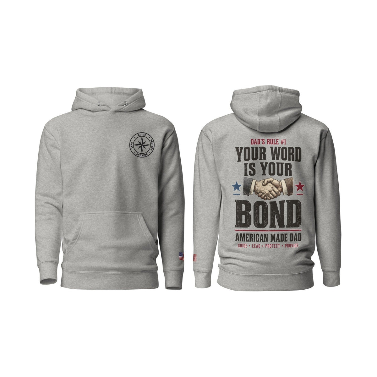 Dad's Rule #1 Your Word Is Your Bond, Carbon Grey, front and back