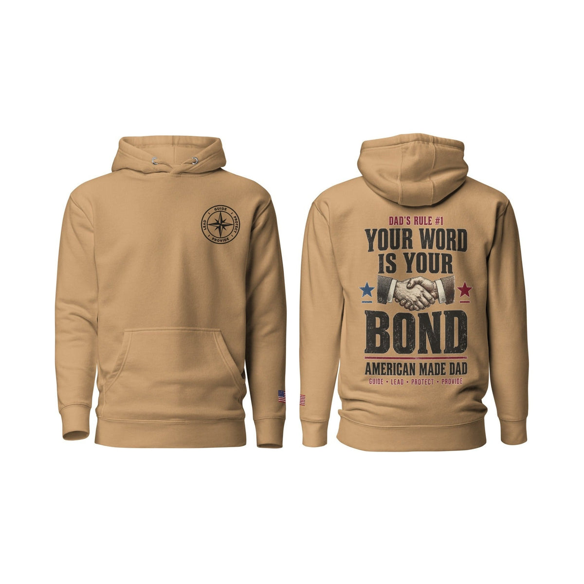 Dad's Rule #1 Your Word Is Your Bond, Khaki, front and back