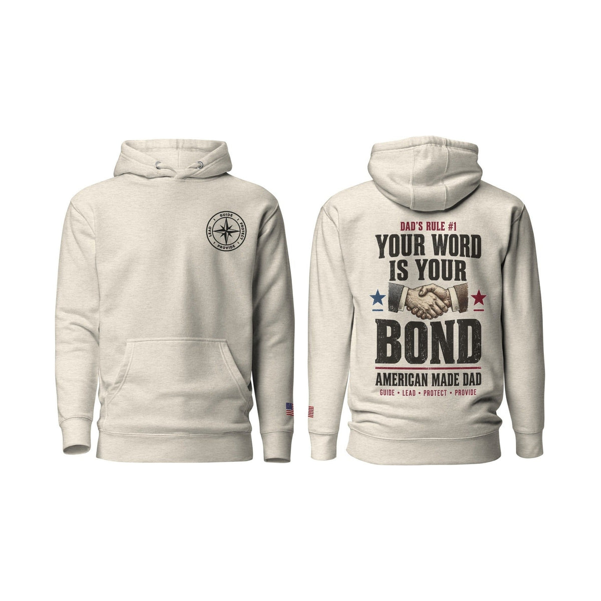 Dad's Rule #1 Your Word Is Your Bond, Oatmeal Heather, front and back
