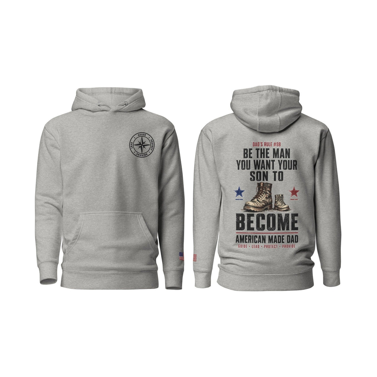 Dad's Rule #88 Be The Man You Want Your Son To Become, Carbon Grey, front and back