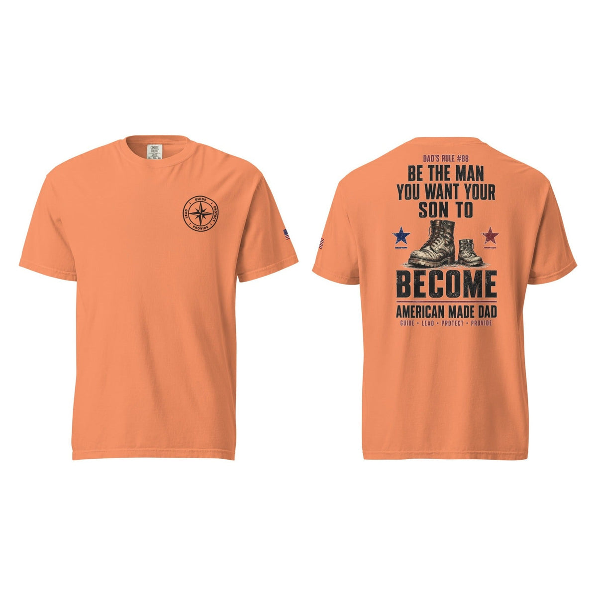 Dad's Rule #88 Be The Man You Want Your Son To Become, Terracotta, front and back