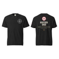 Soccer Dad tee in Black, front and back