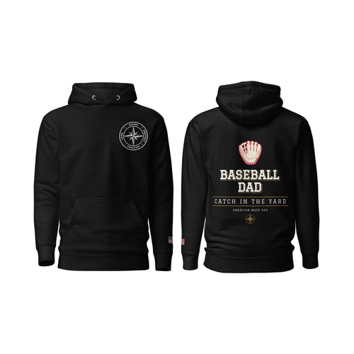 Baseball Dad Catch in the Yard, Black, front and back