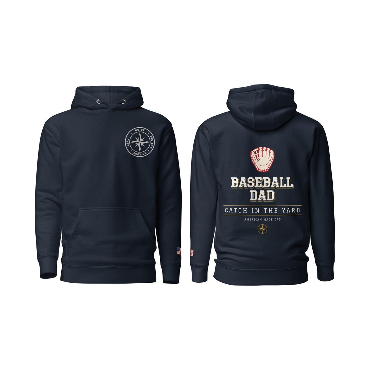 Baseball Dad Catch in the Yard, Navy Blazer, front and back