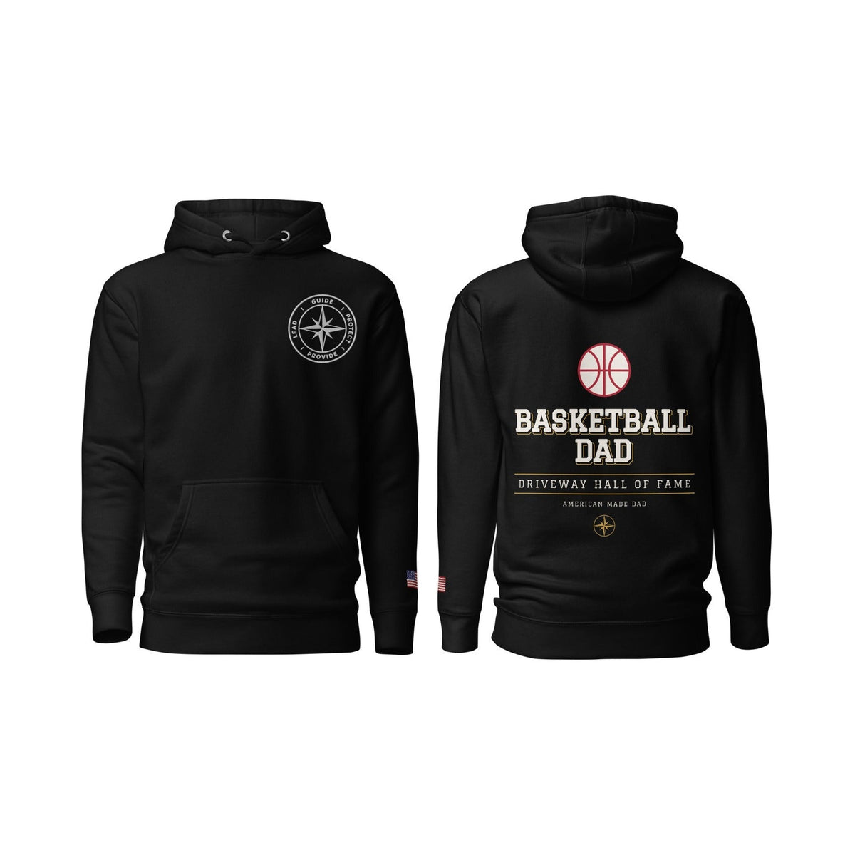 Basketball Dad Driveway Hall of Fame, Black, front and back