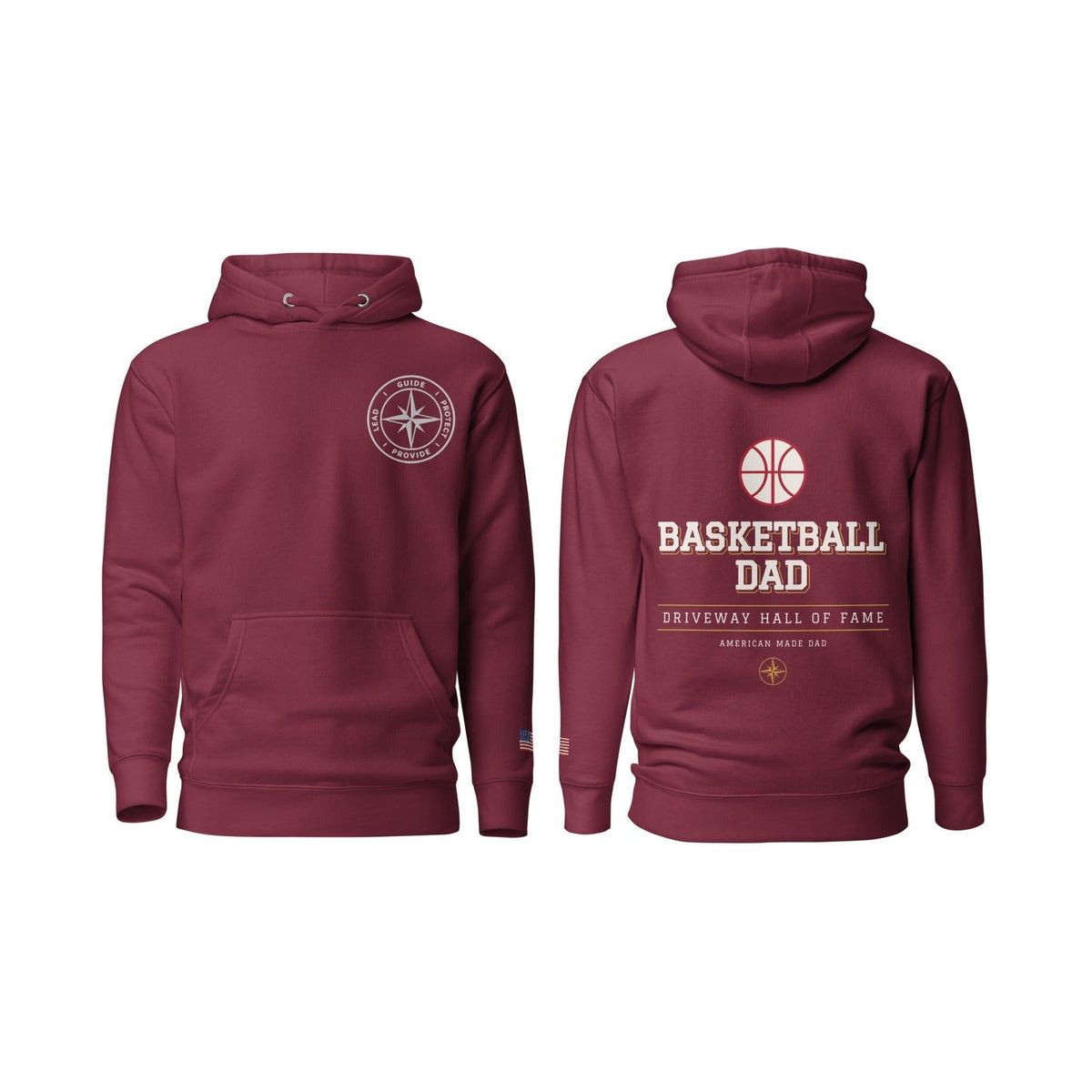Basketball Dad Driveway Hall of Fame, Maroon, front and back