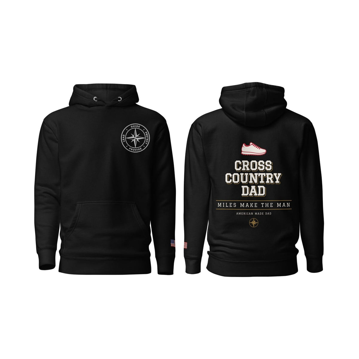 Cross Country Dad Miles Make the Man, Black, front and back