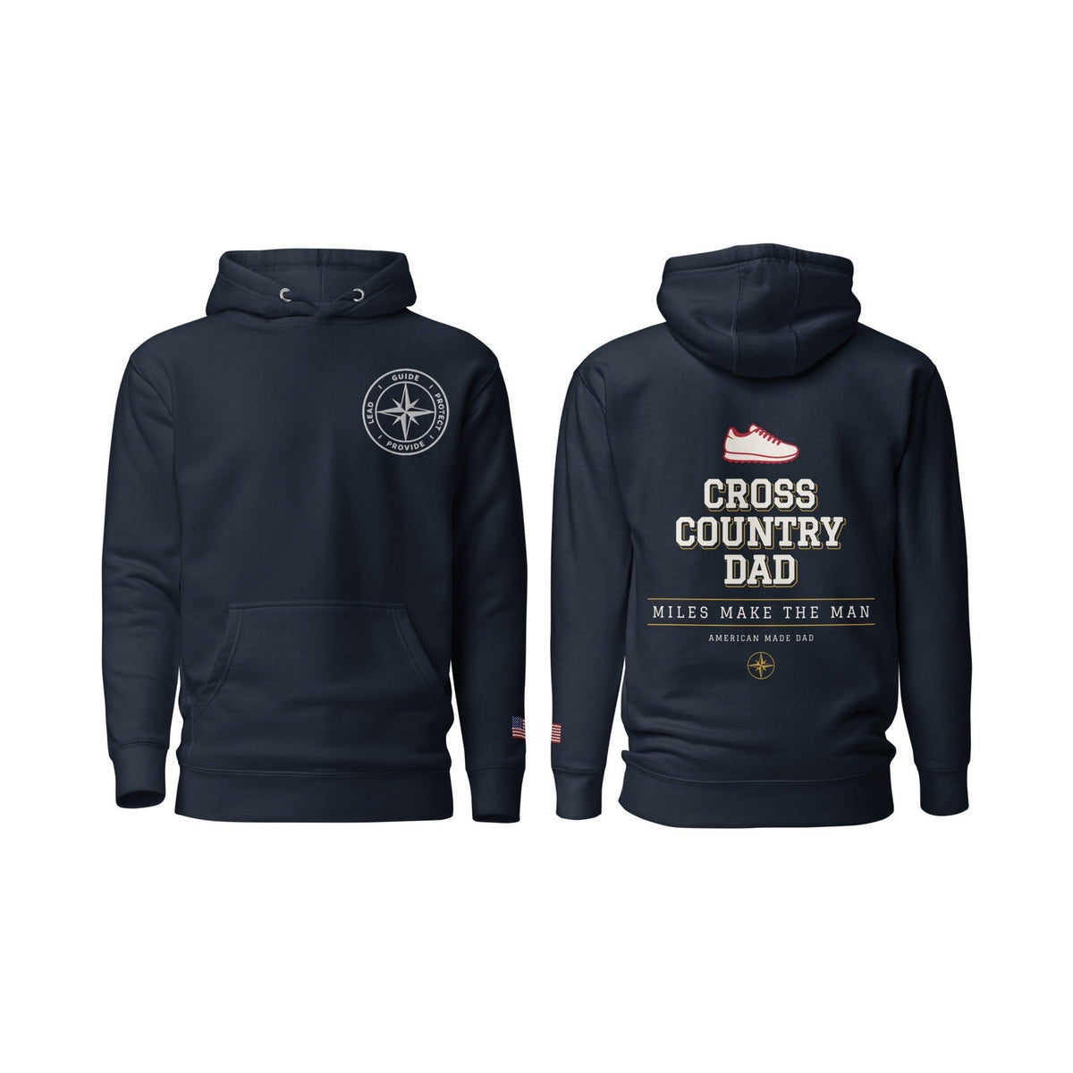 Cross Country Dad Miles Make the Man, Navy Blazer, front and back