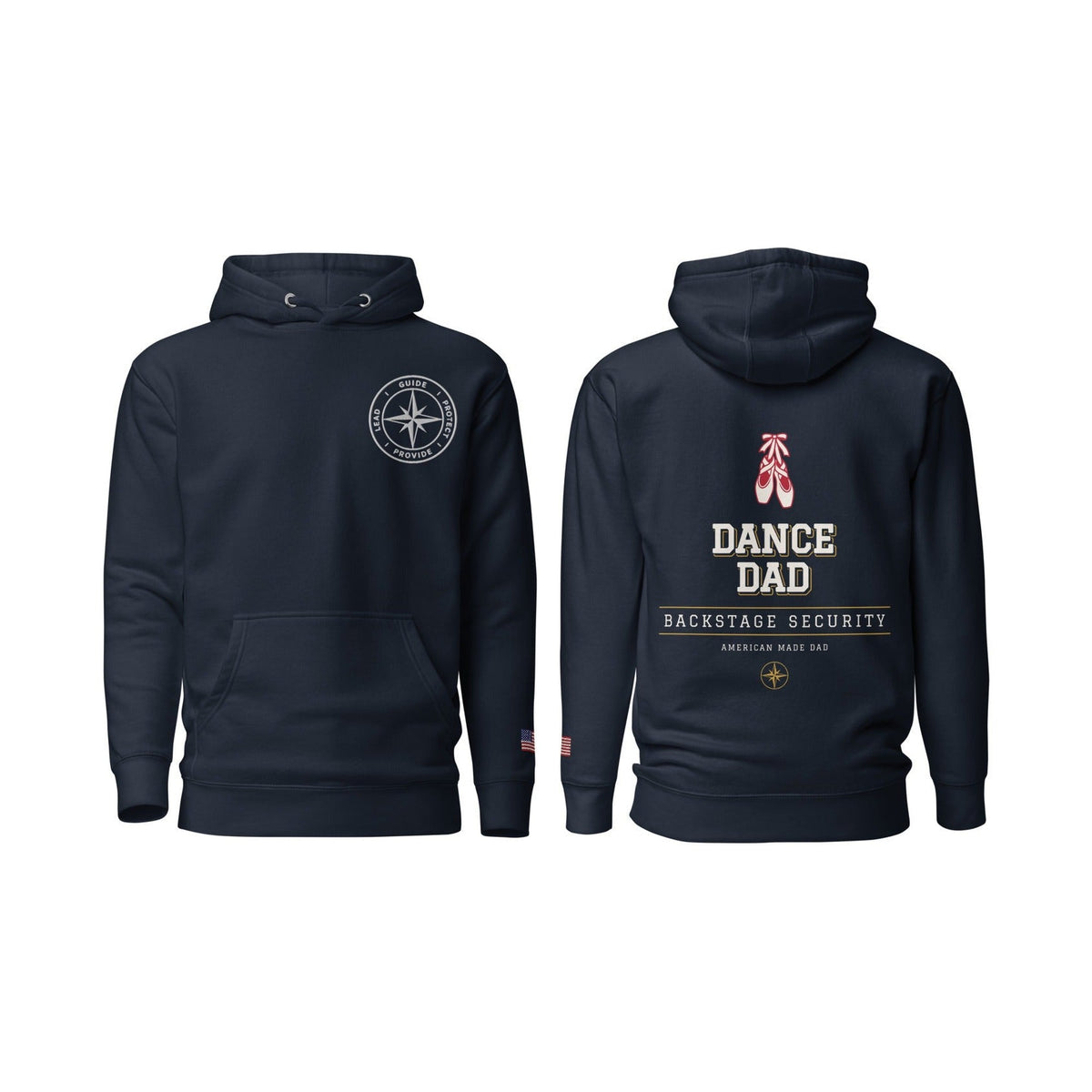 Dance Dad Backstage Security, Navy Blazer, front and back