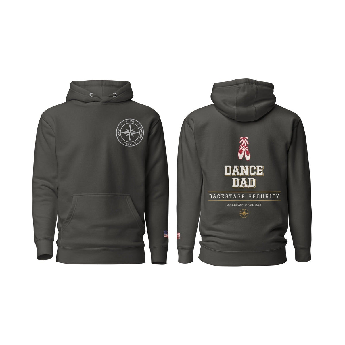 Dance Dad Backstage Security, Vintage Black, front and back