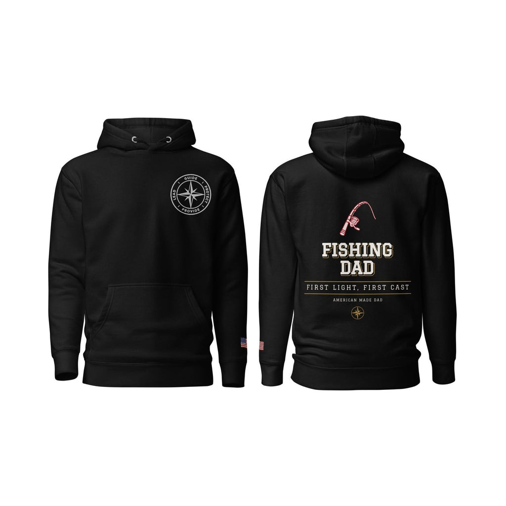 Fishing Dad First Light, First Cast, Black, front and back