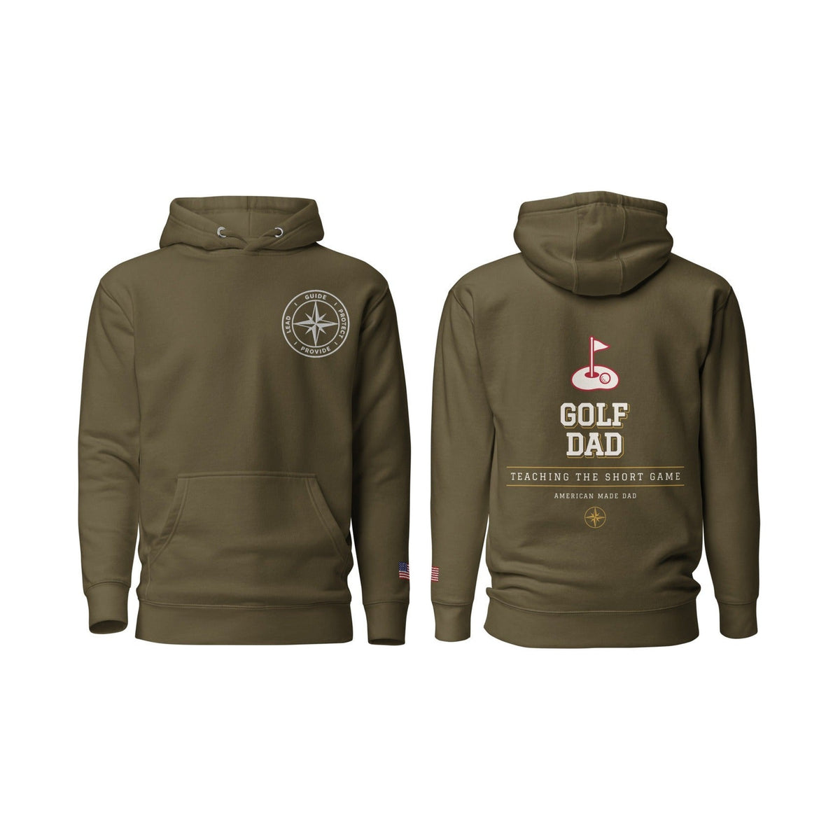 Golf Dad Teaching the Short Game, Military Green, front and back