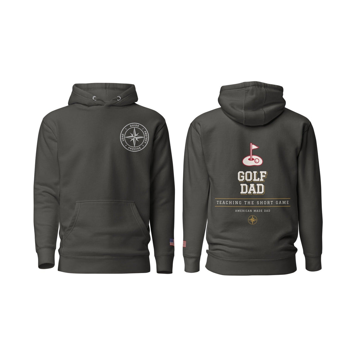 Golf Dad Teaching the Short Game, Vintage Black, front and back