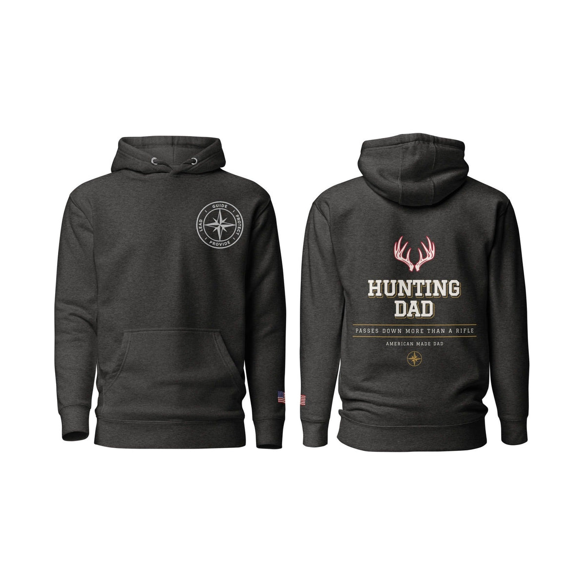Hunting Dad Passes Down More Than a Rifle, Charcoal Heather, front and back