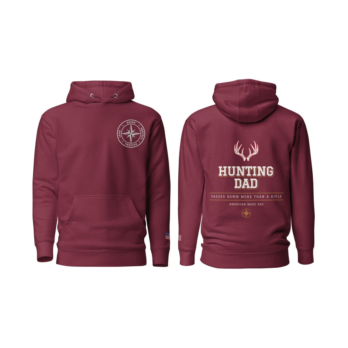 Hunting Dad Passes Down More Than a Rifle, Maroon, front and back