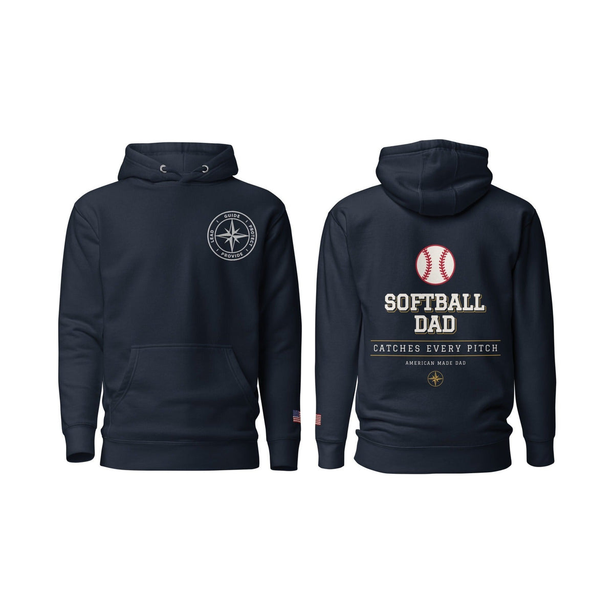 Softball Dad Catches Every Pitch, Navy Blazer, front and back