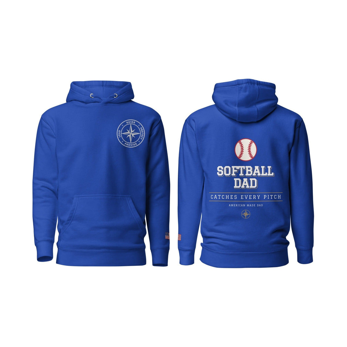 Softball Dad Catches Every Pitch, Team Royal, front and back