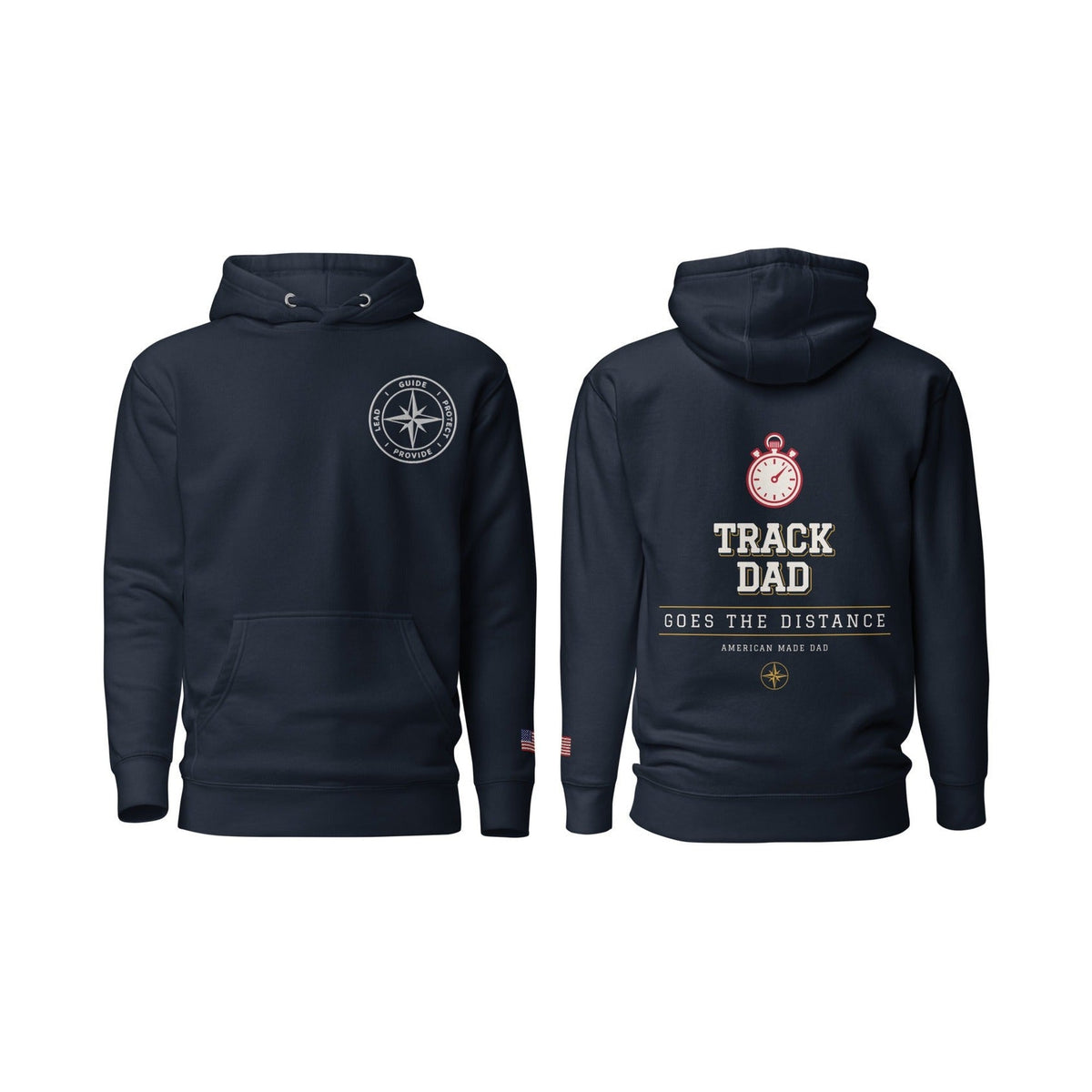 Track Dad Goes the Distance, Navy Blazer, front and back