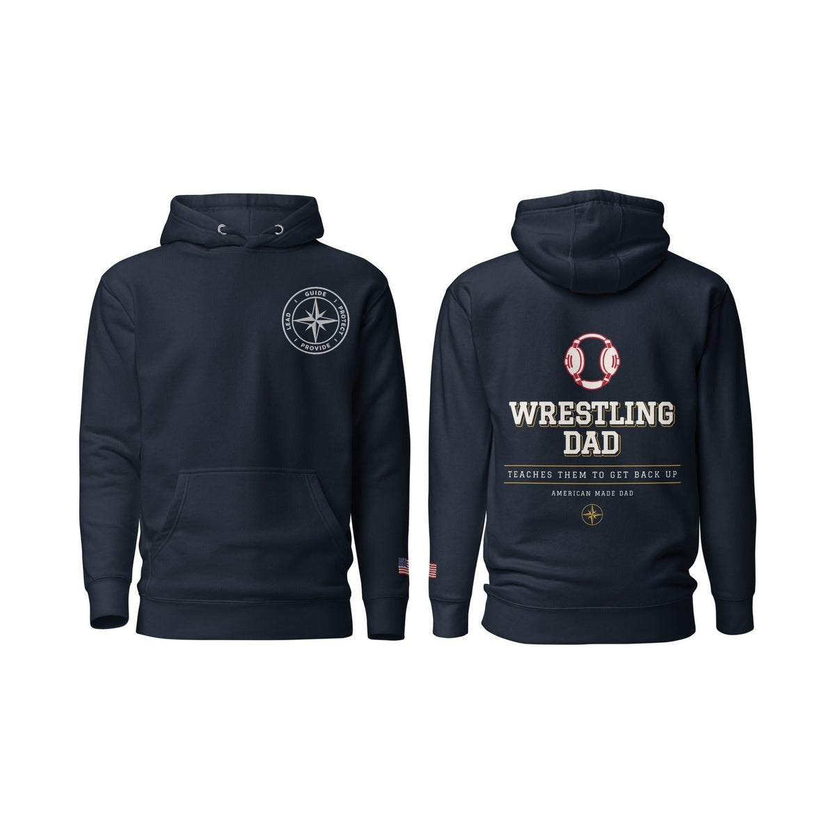 Wrestling Dad Teaches Them to Get Back Up, Navy Blazer, front and back