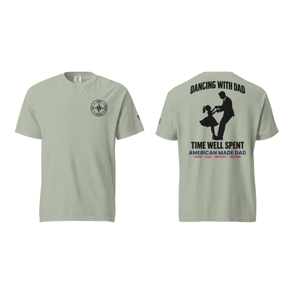 Dancing With Dad t-shirt, Bay, front and back