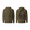 Playing Catch With Dad hoodie, Military Green, front and back