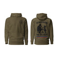 Tea Parties With Dad hoodie, Military Green, front and back