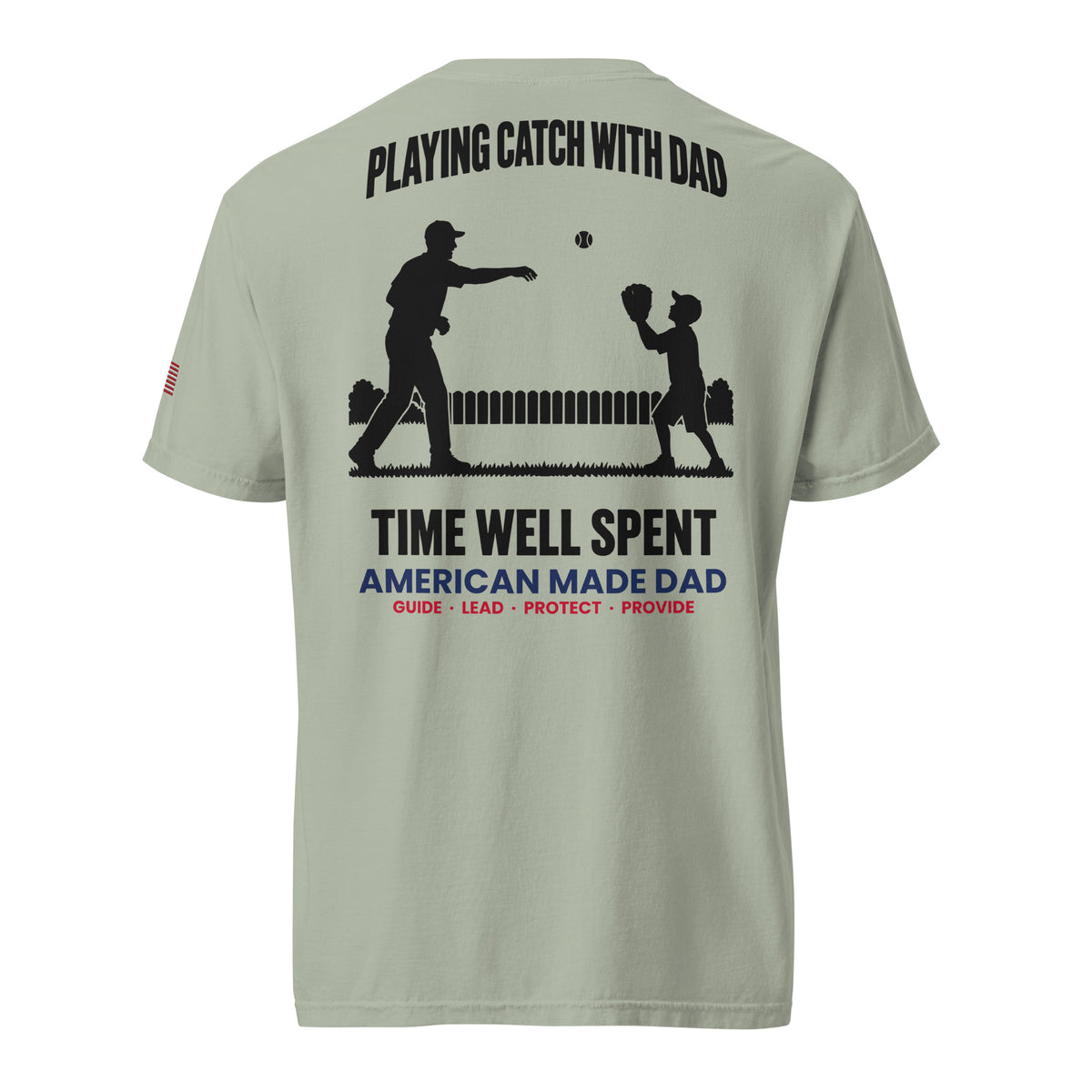 Playing Catch With Dad t-shirt back design, Bay