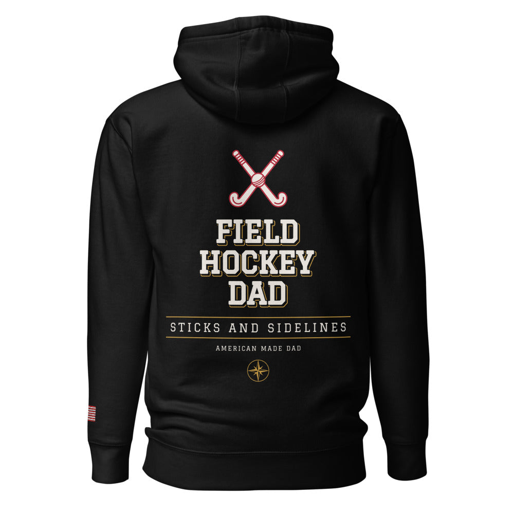 Field Hockey Dad hoodie back Black