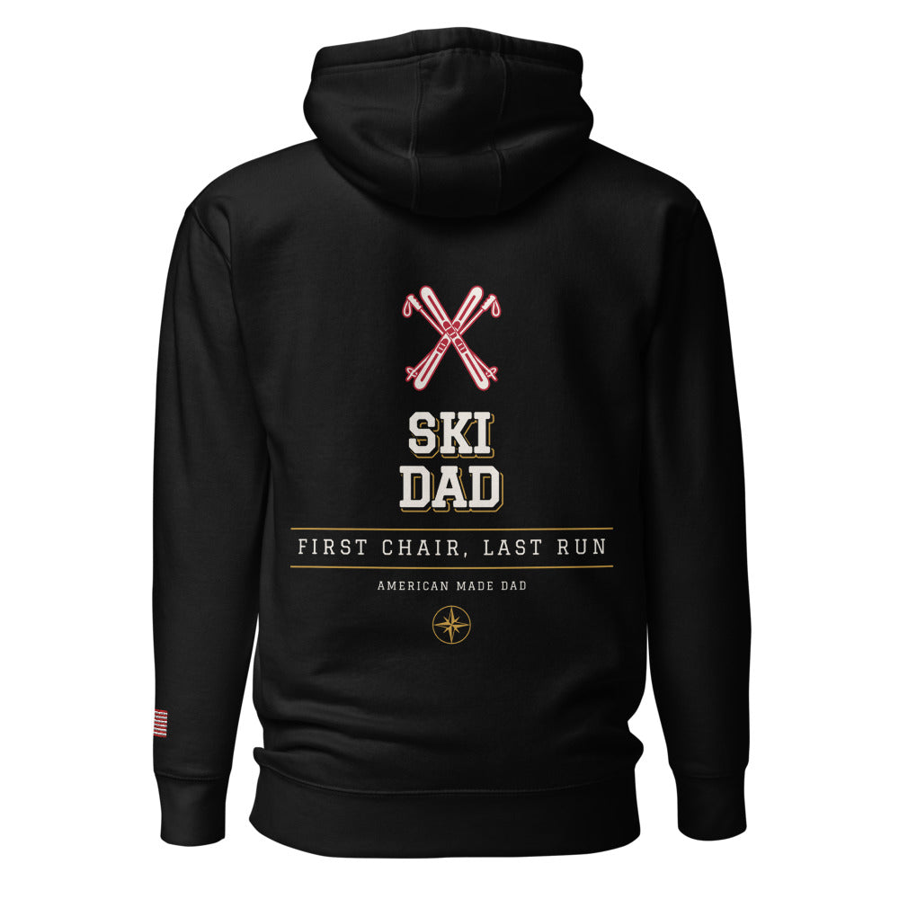 Ski Dad hoodie back Black