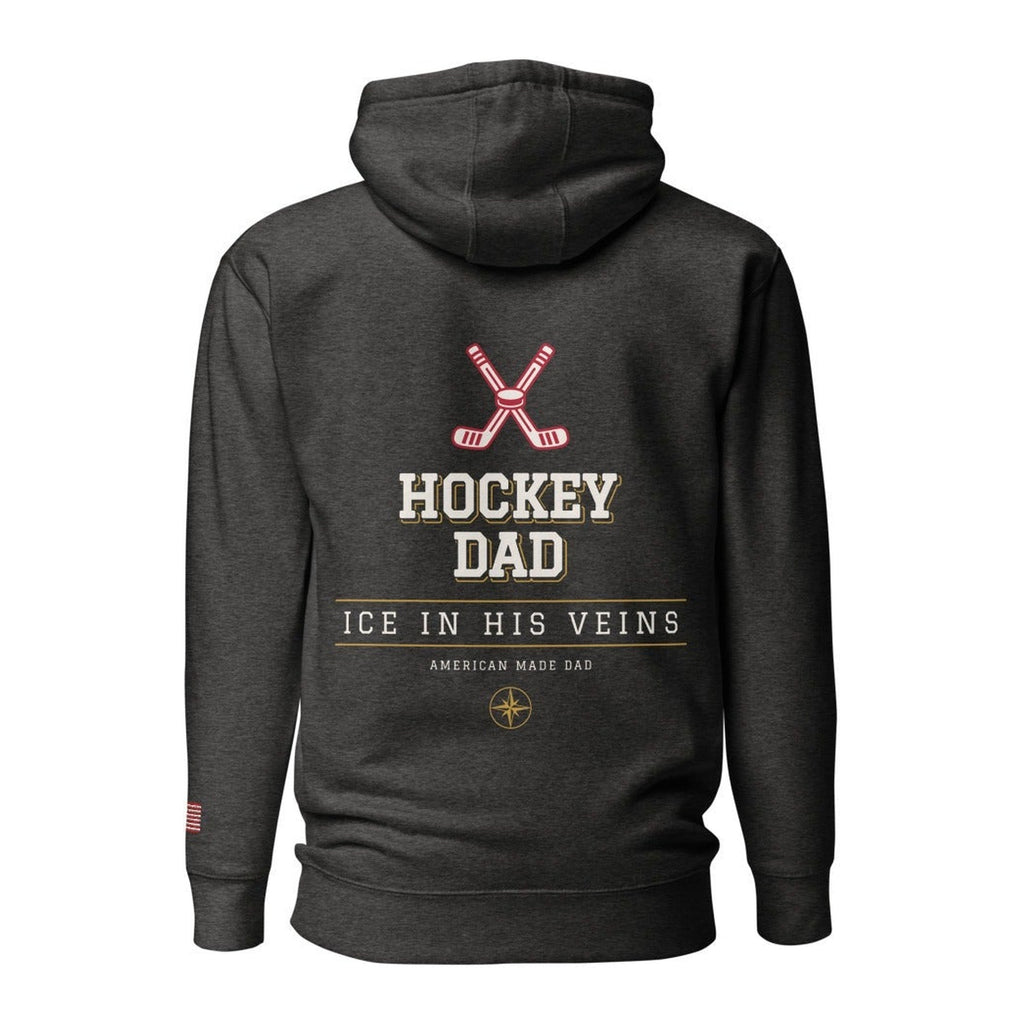 Hockey Dad hoodie back Charcoal Heather