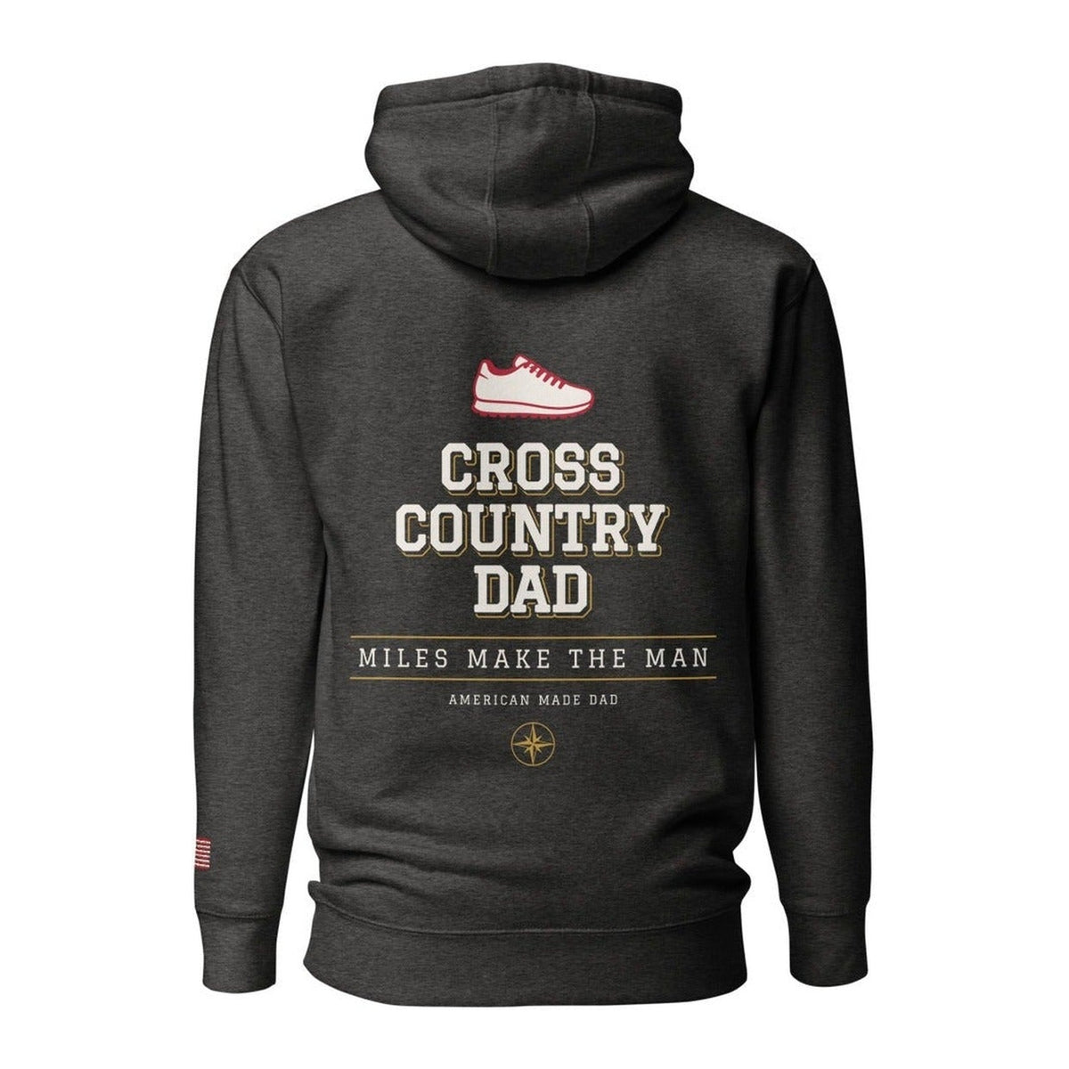 Cross Country Dad hoodie back Charcoal Heather
