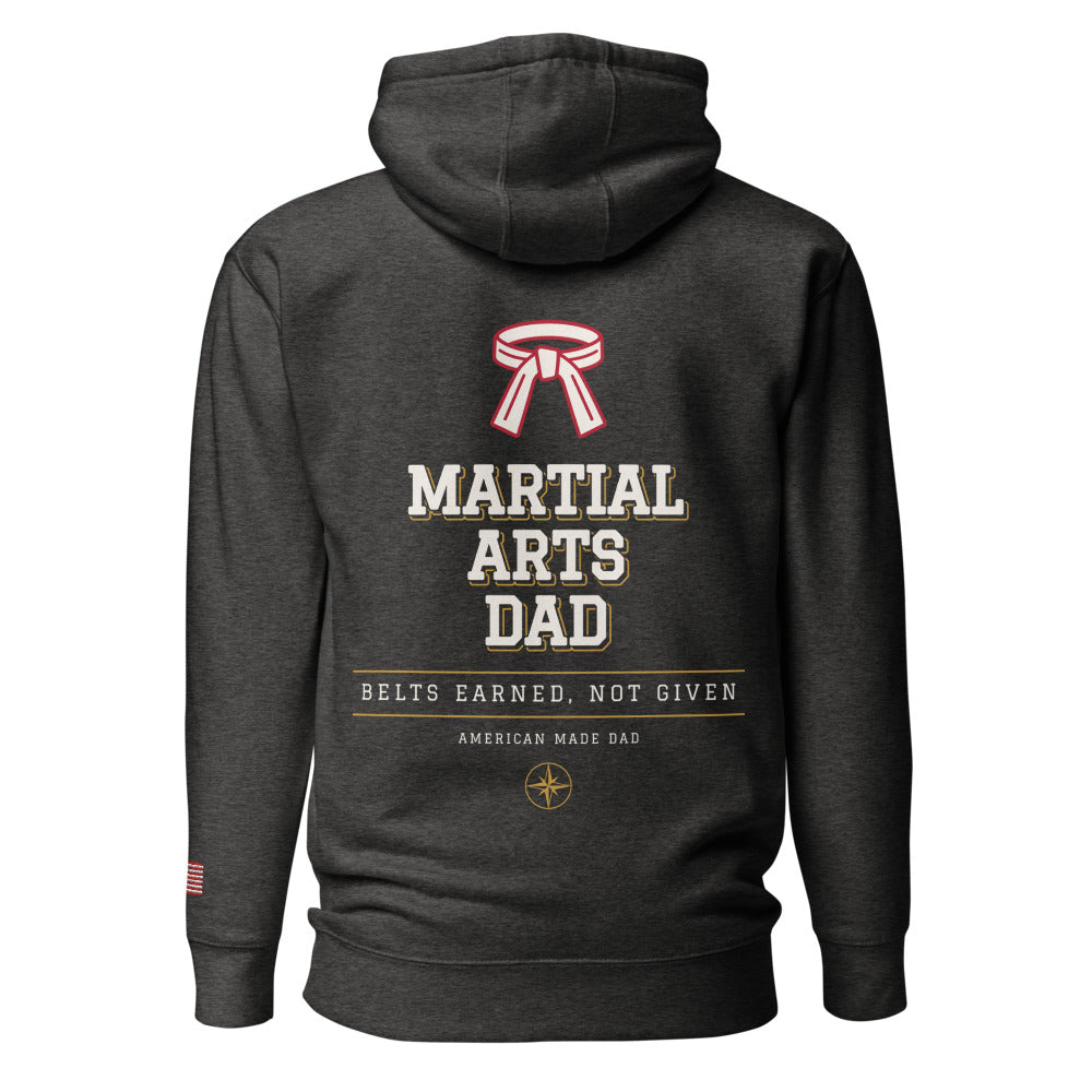 Martial Arts Dad hoodie back Charcoal Heather