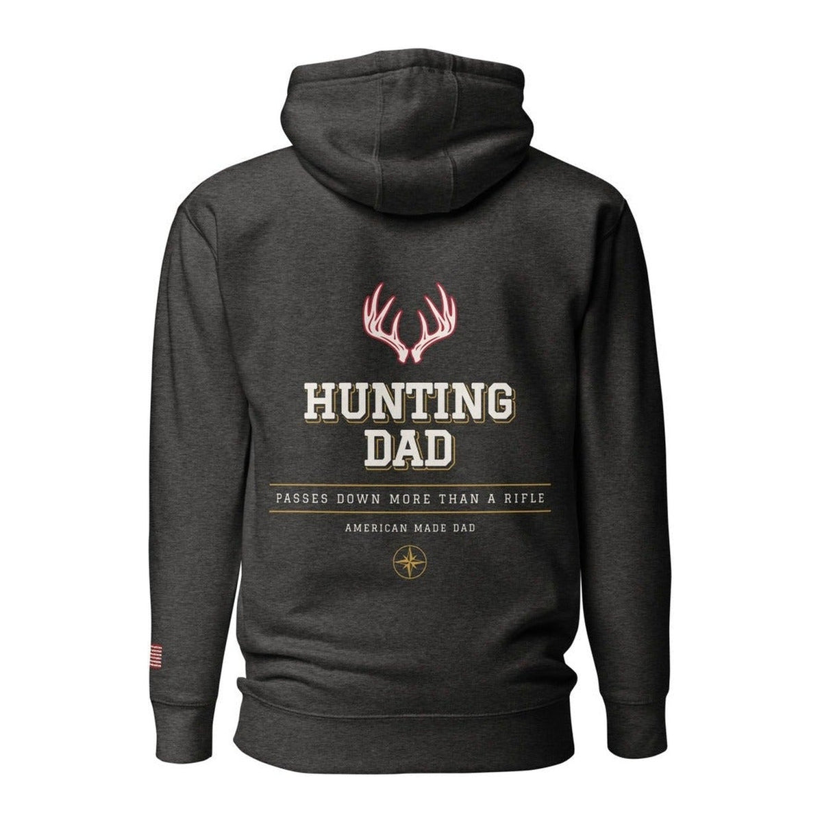 Hunting Dad hoodie back Charcoal Heather