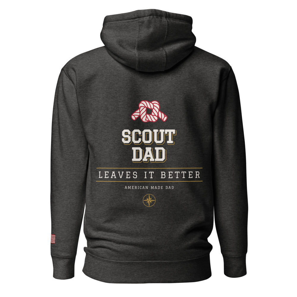Scout Dad hoodie back Charcoal Heather