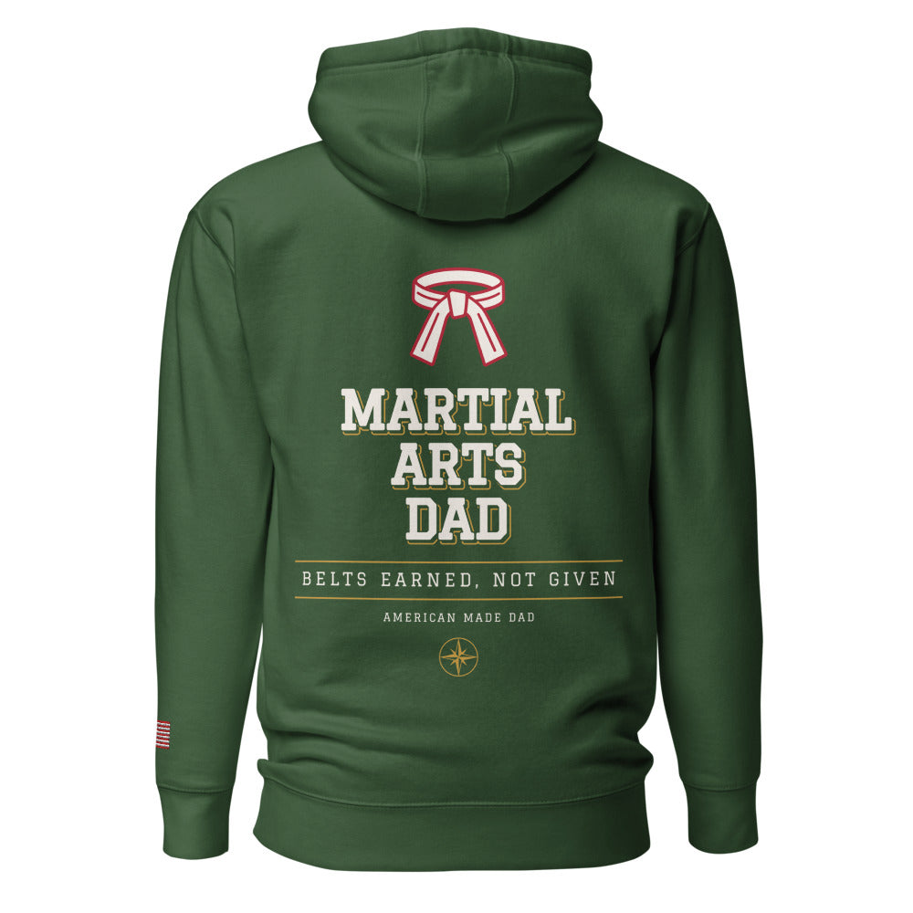 Martial Arts Dad hoodie back Forest Green