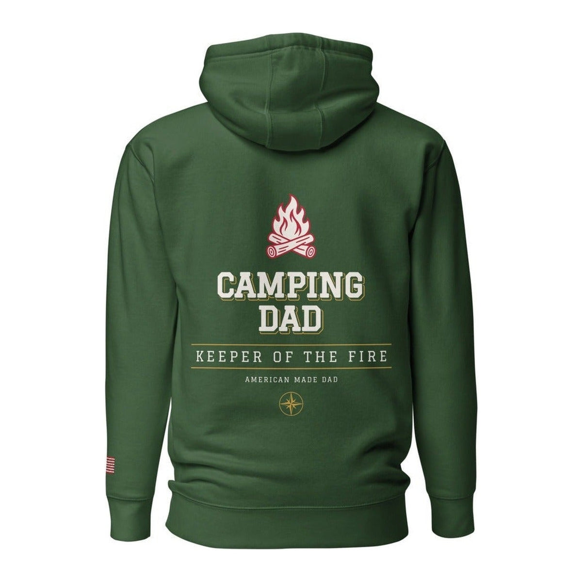 Camping Dad hoodie back Forest Green