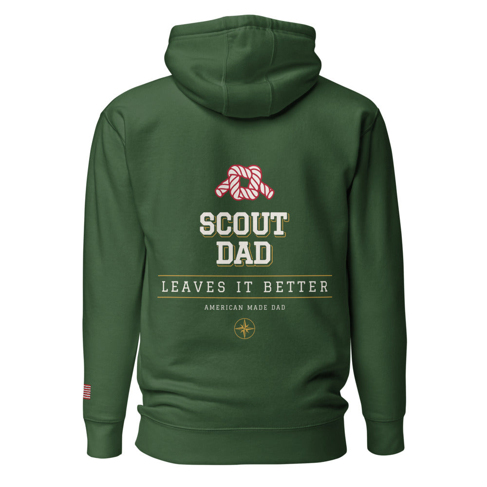Scout Dad hoodie back Forest Green