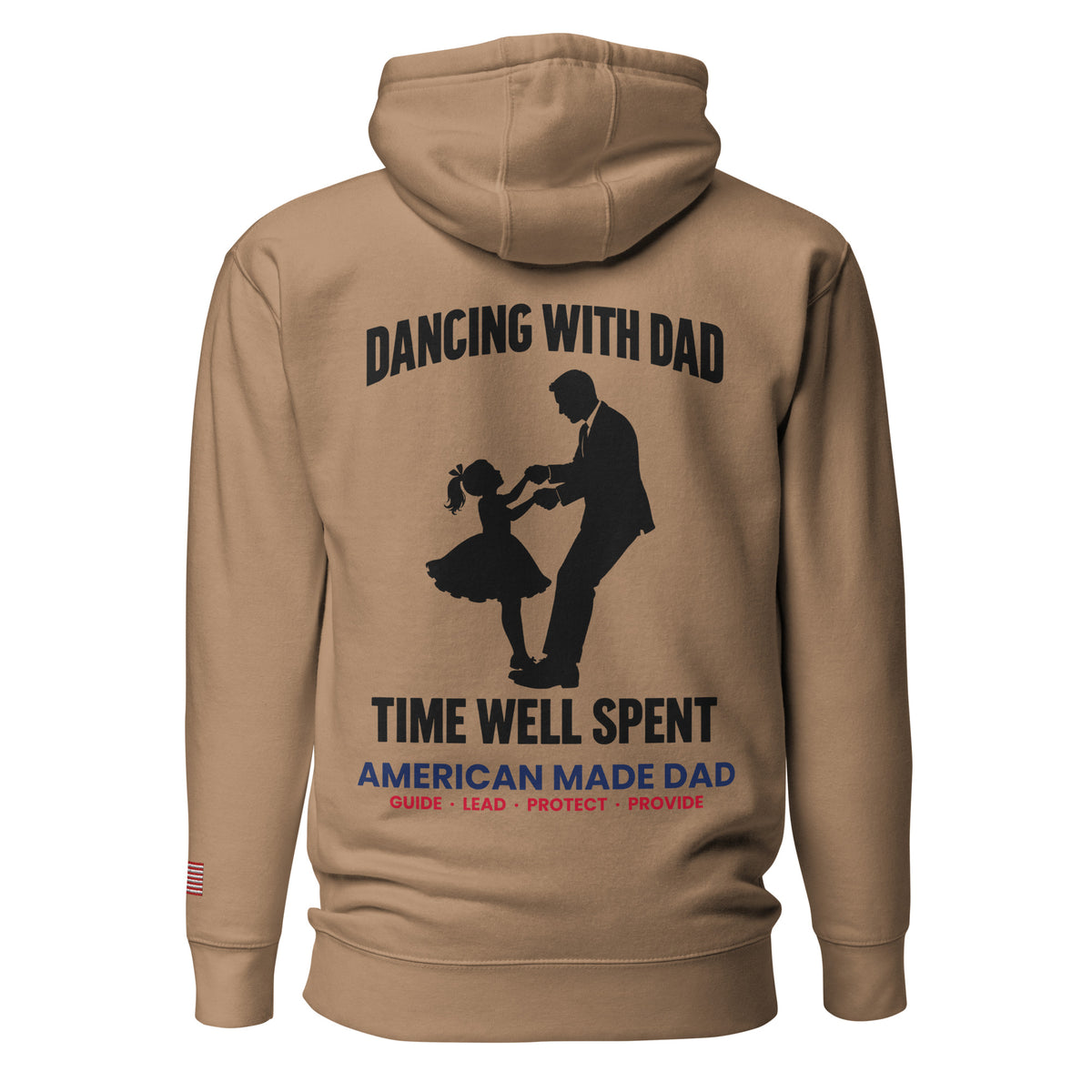 Dancing With Dad hoodie back design, Latte