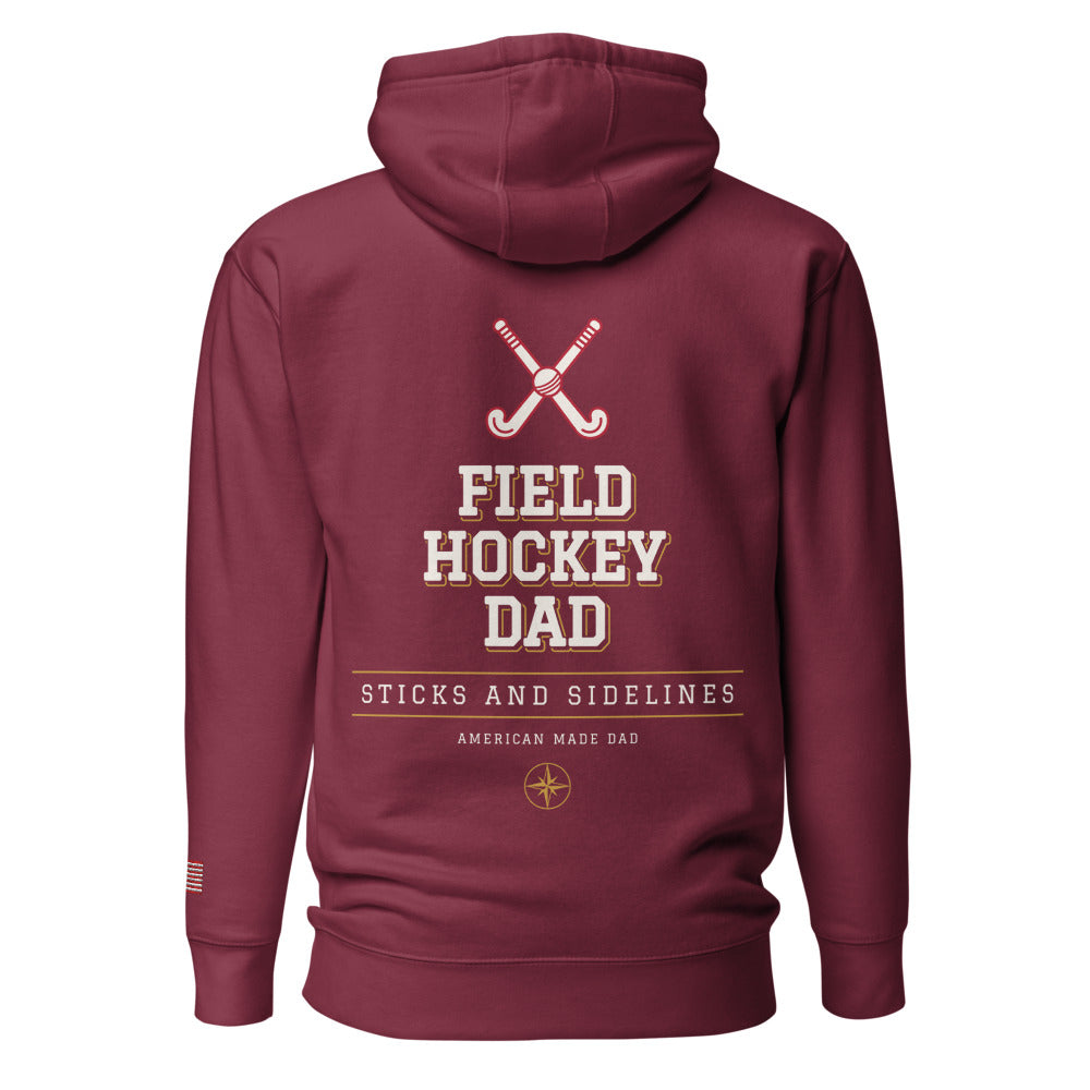 Field Hockey Dad hoodie back Maroon