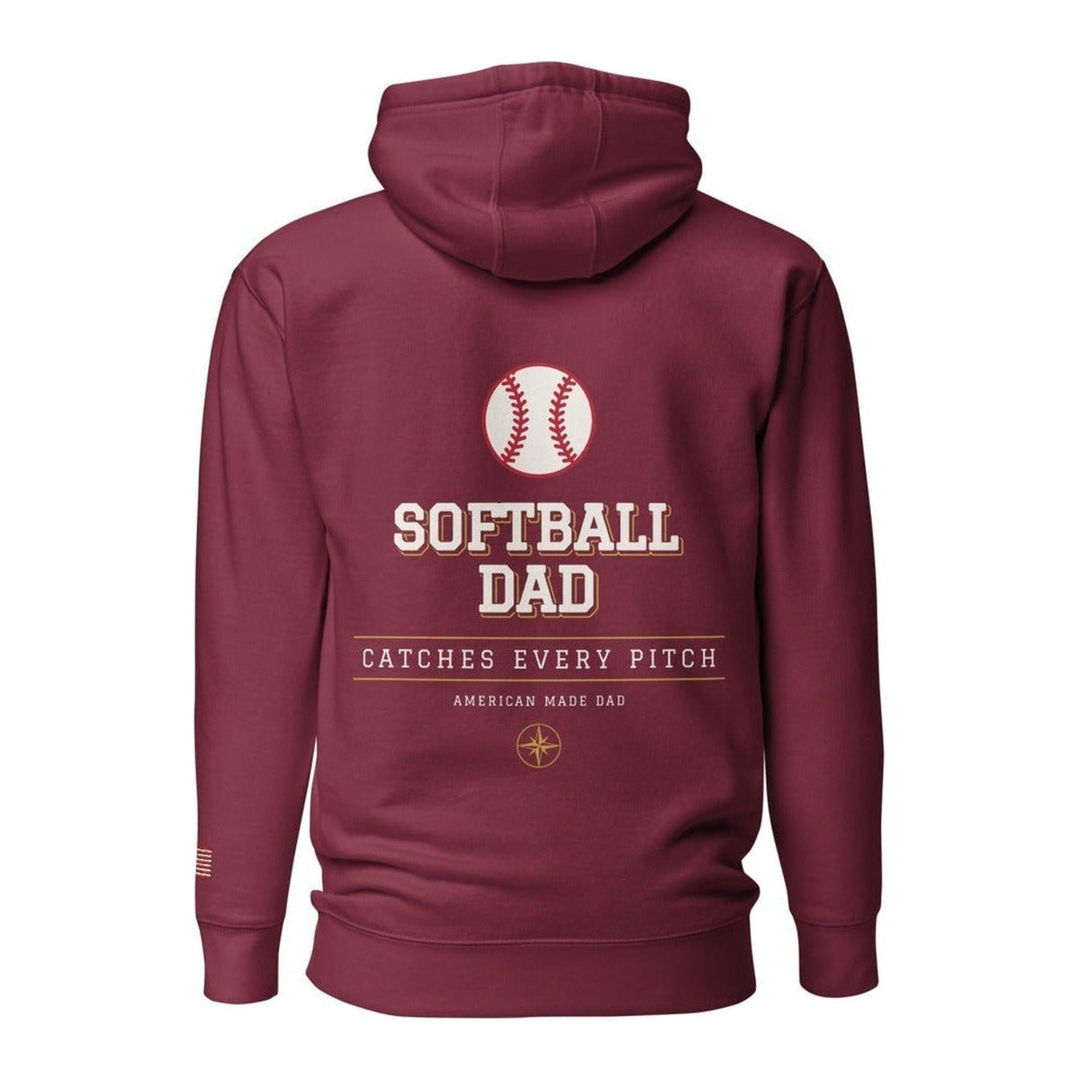 Softball Dad hoodie back Maroon