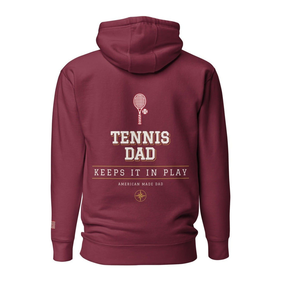 Tennis Dad hoodie back Maroon