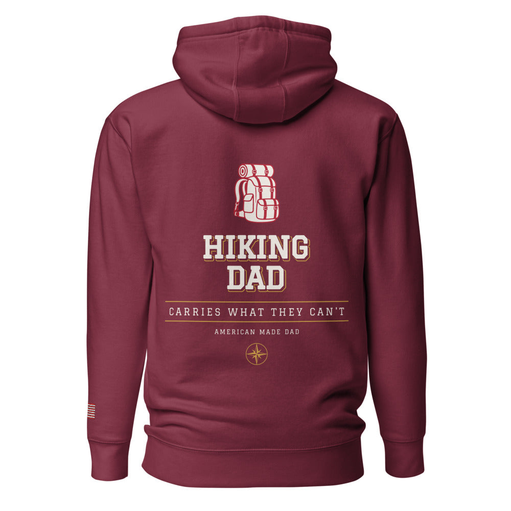Hiking Dad hoodie back Maroon
